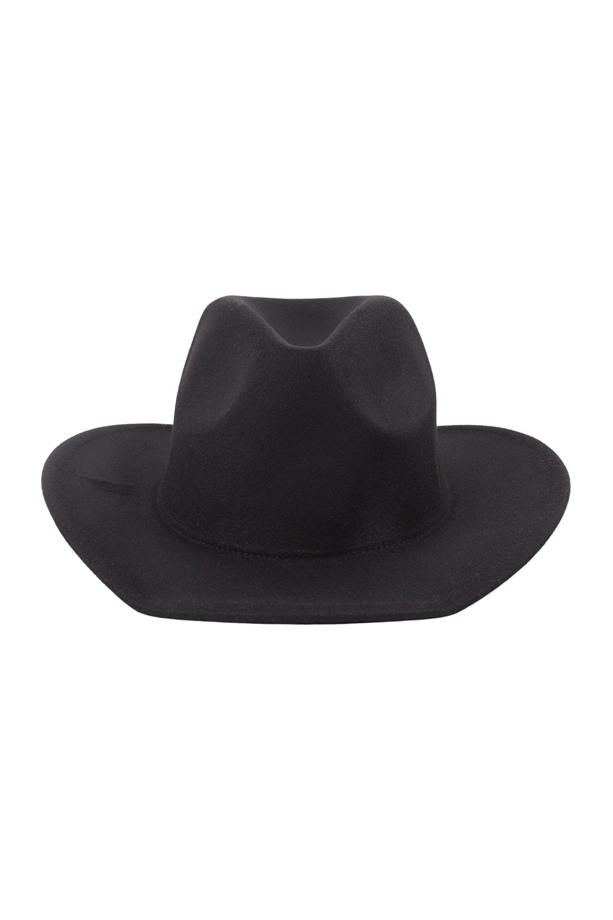Black Felt Fashion Brim Hats - Set of 6