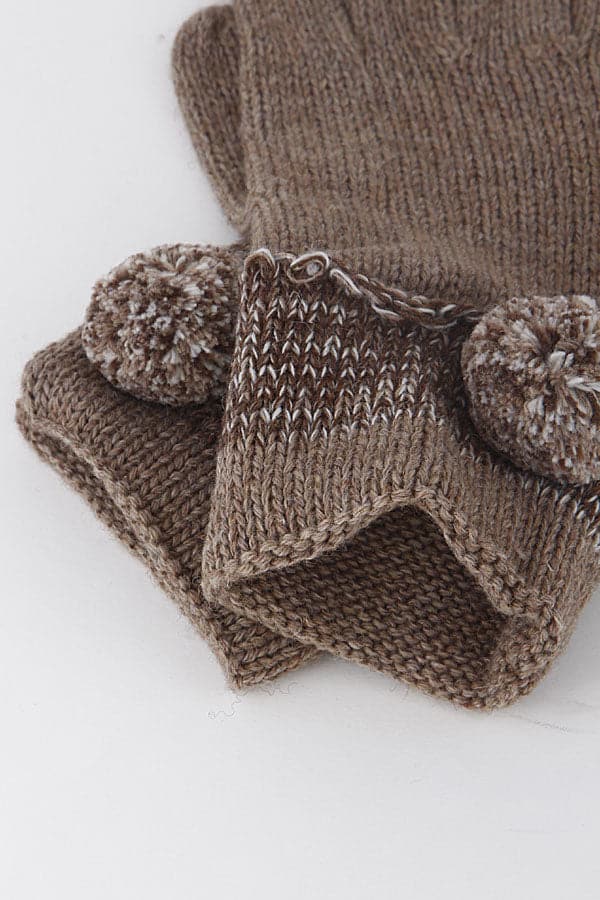 Set of 6 Charming Winter Gloves in Taupe Color - 1253 Model