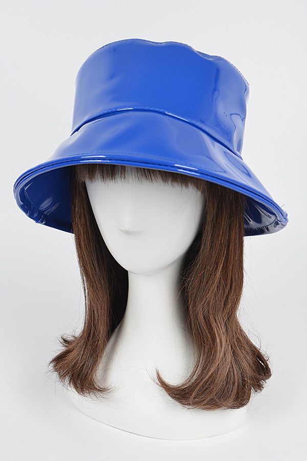 6-Piece Set of 5161 Cobalt Faux Leather Bucket Hats
