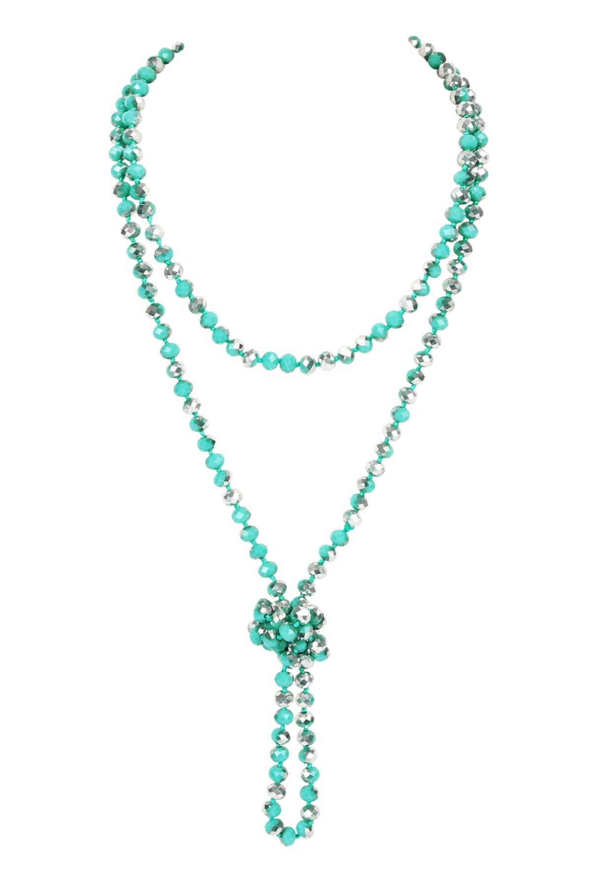 Set of 6 Handmade Longline Necklaces in Light Turquoise Shade