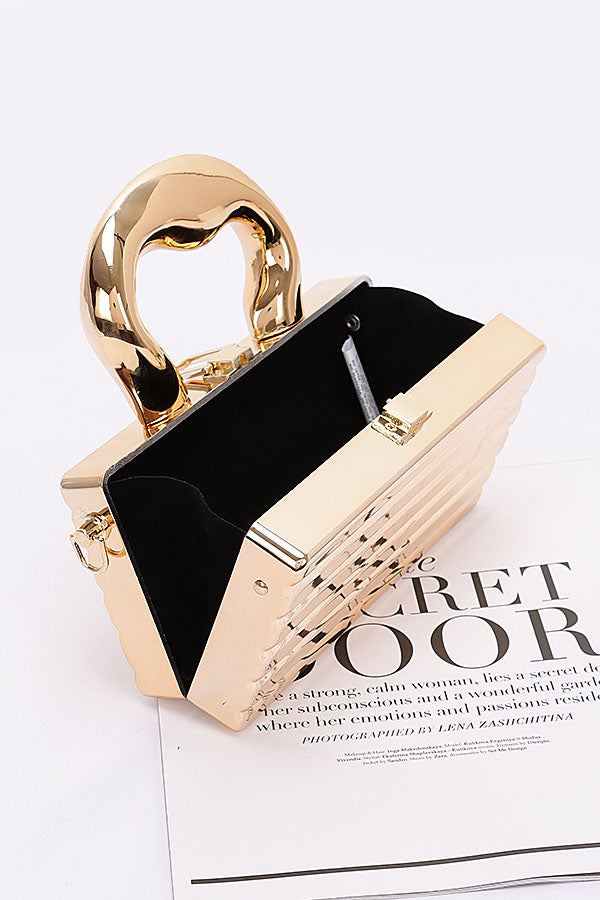 Set of Three 5836 Gold Metallic Acrylic Bags
