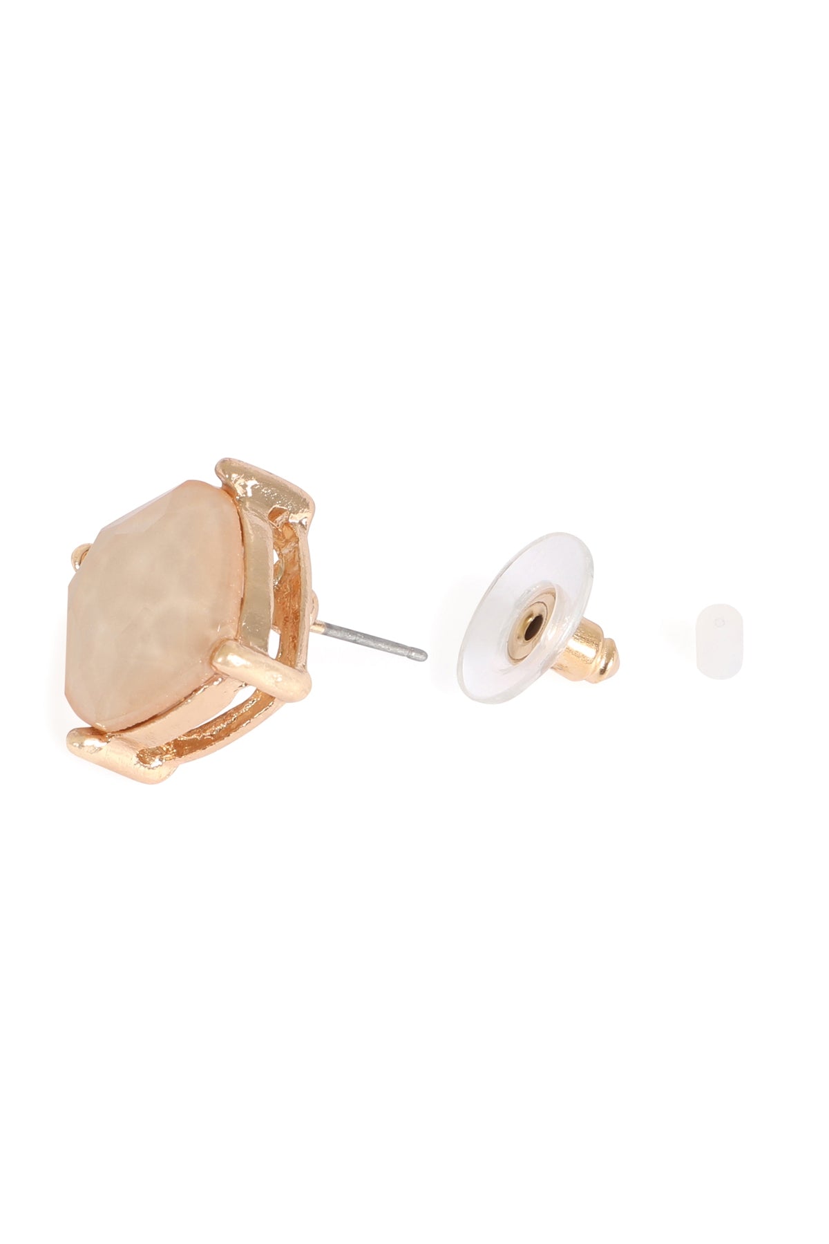 Champagne - Colored Fine Glitter Epoxy Stud Earrings Set (Pack of 6 Pieces)