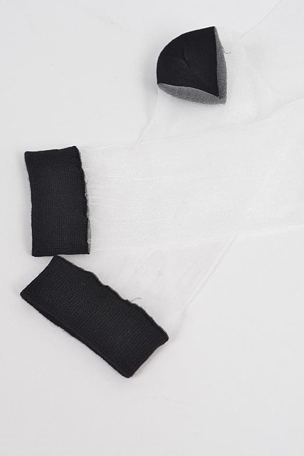 Pack of 6 Stylish Black 4548 Stretch Mesh Socks