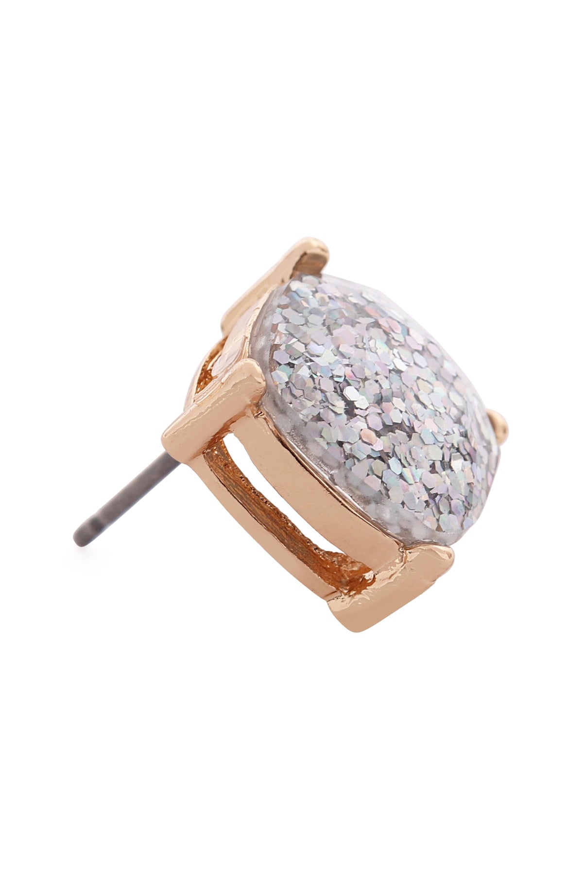 Pack of 6 Glittering Epoxy Stud Earrings with AB Coating