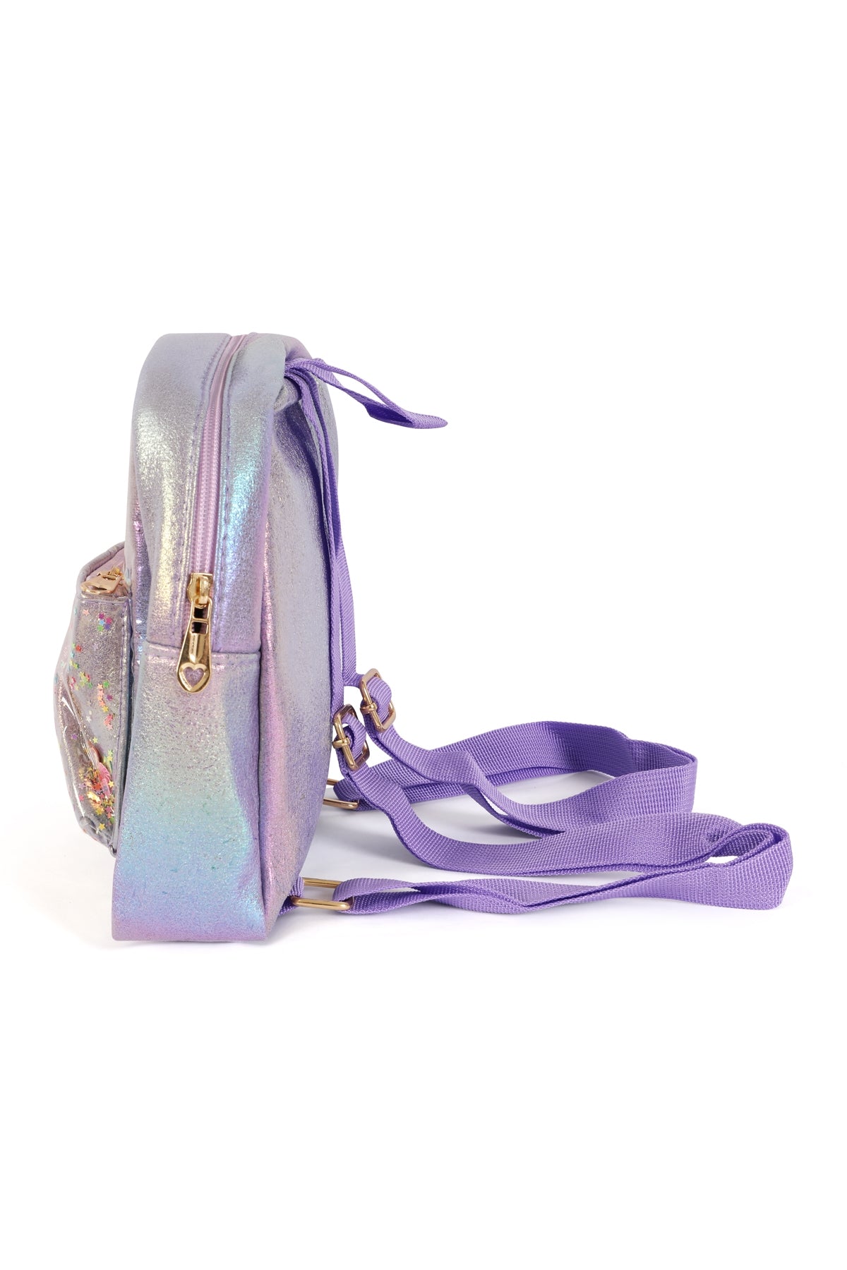 Purple Glitter Backpacks for Kids - Set of Six
