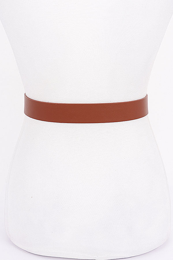 Pack of 6 - 7388 White Metal Buckle PU Belts