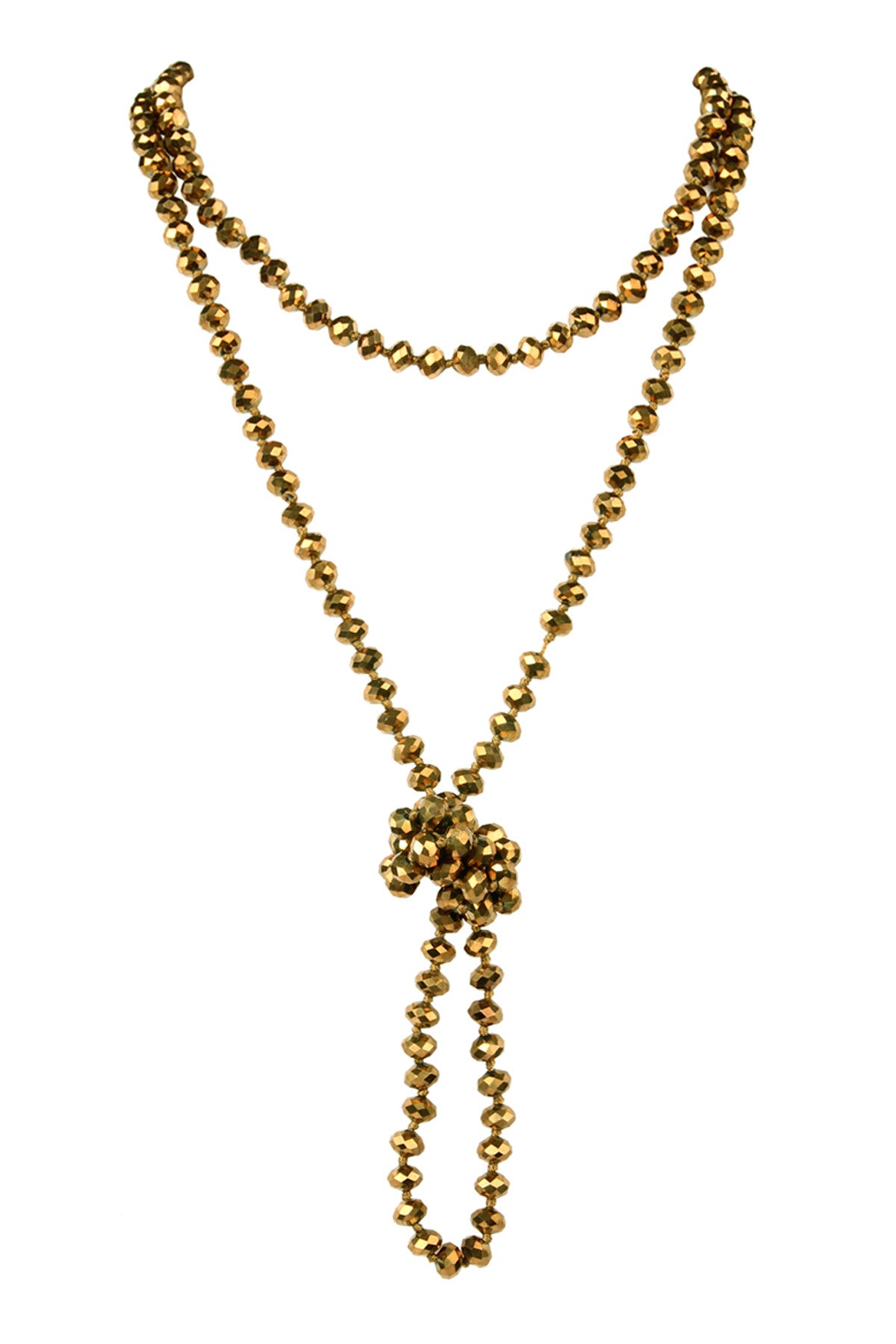 6-Pack Handmade Gold Longline Glass Bead Necklaces