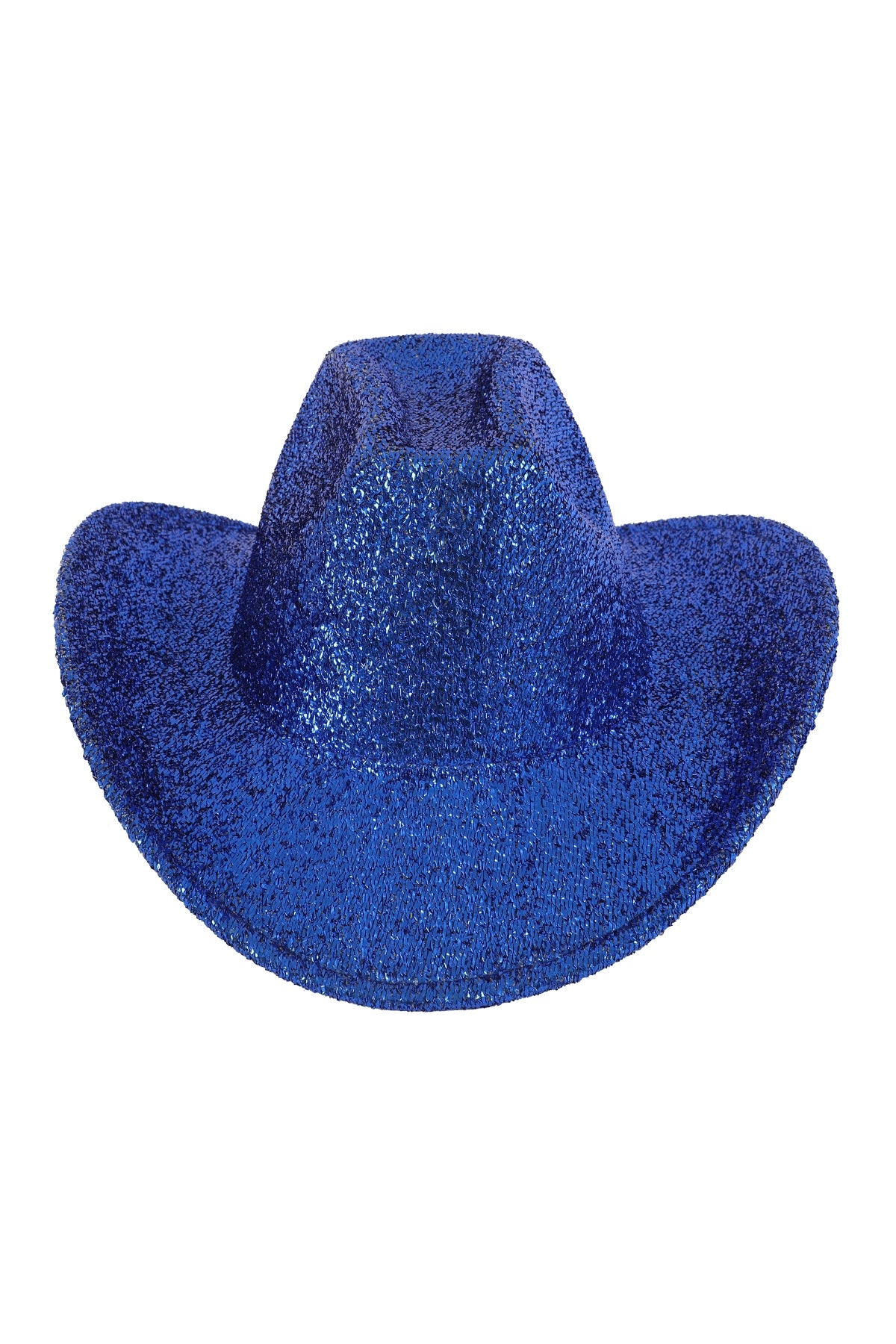 Pack of 6 Glittering Solid - Colored Sapphire - Hued Fedora Hats for Fashion Enthusiasts