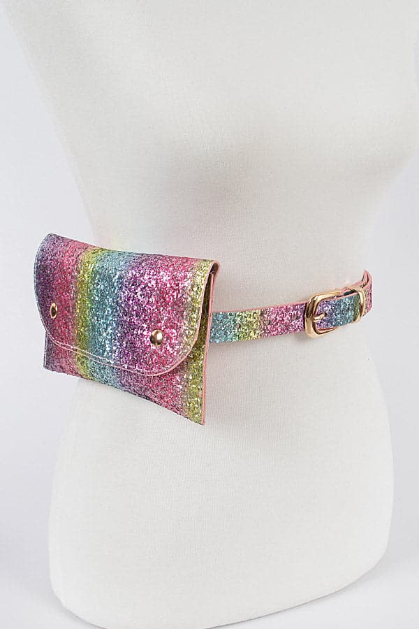 3-Piece Set of Colorful 9017 Glitter Fanny Packs