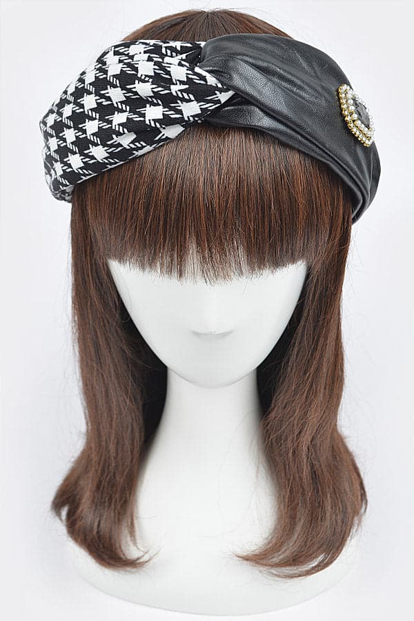 Set of 6 Nude - 1212 Mixed Metal Headbands with Stone