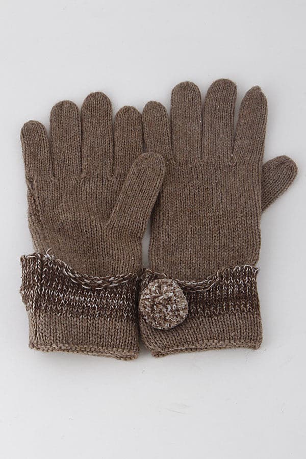 Set of 6 Charming Winter Gloves in Taupe Color - 1253 Model