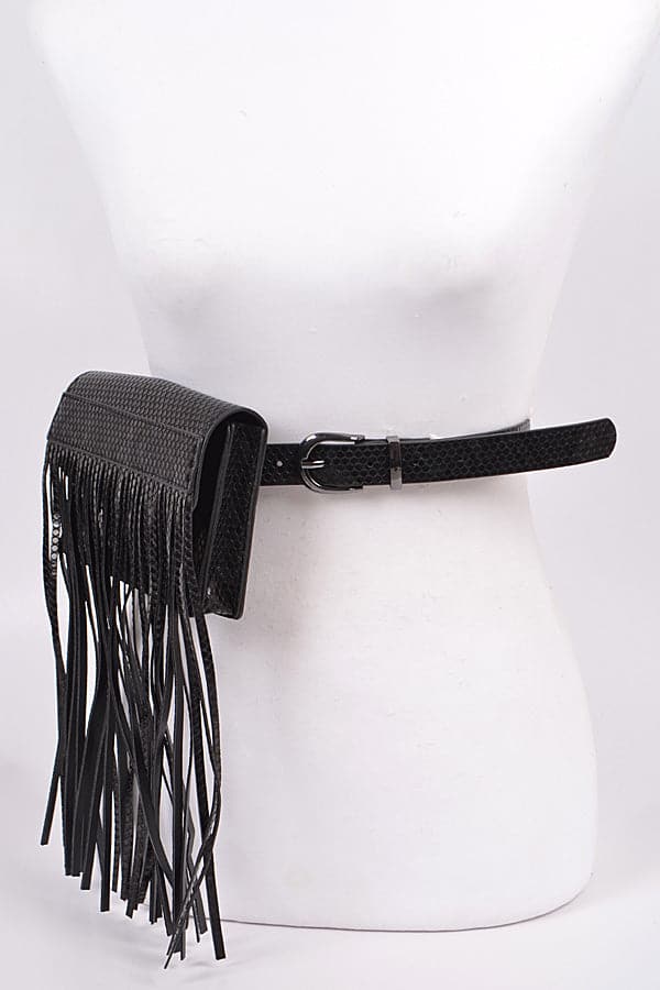 Pack of 3 Black 1757 Snakeskin Curtain Fanny Packs
