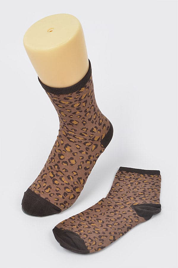 Pack of 6 Brown Leo Socks - Style 6258
