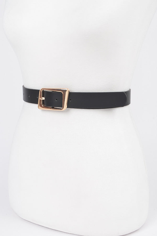 Set of 6 Black and Gold 7278 Faux Leather Belts