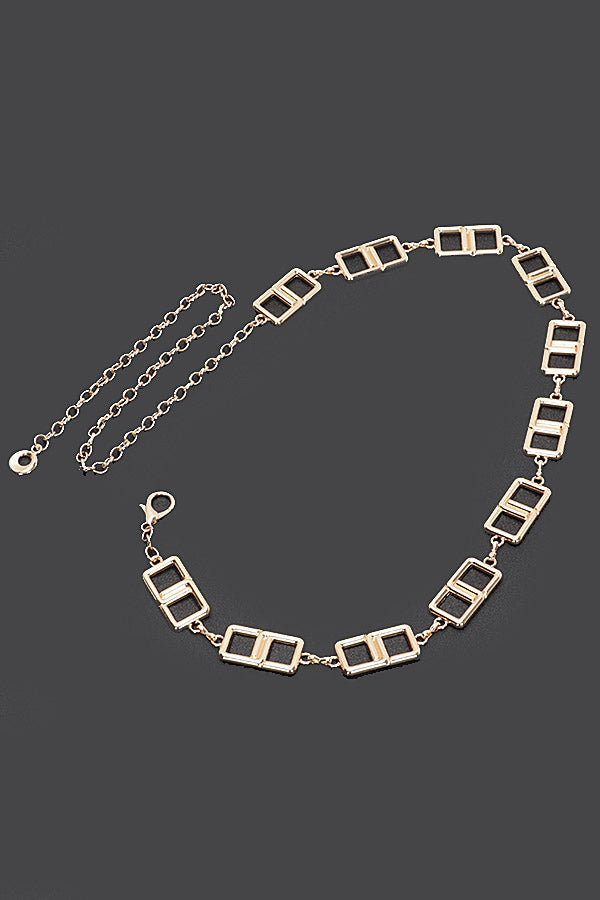 6-Pack of Stylish 6978 Gold Metal Chain Belts