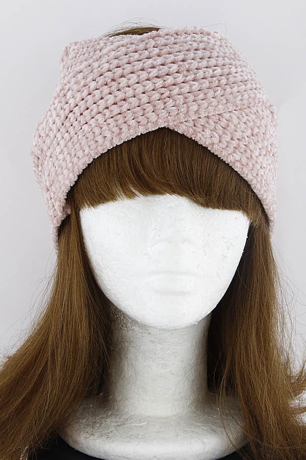 Pack of 6 Knitted Burgundy Head Bands 6100