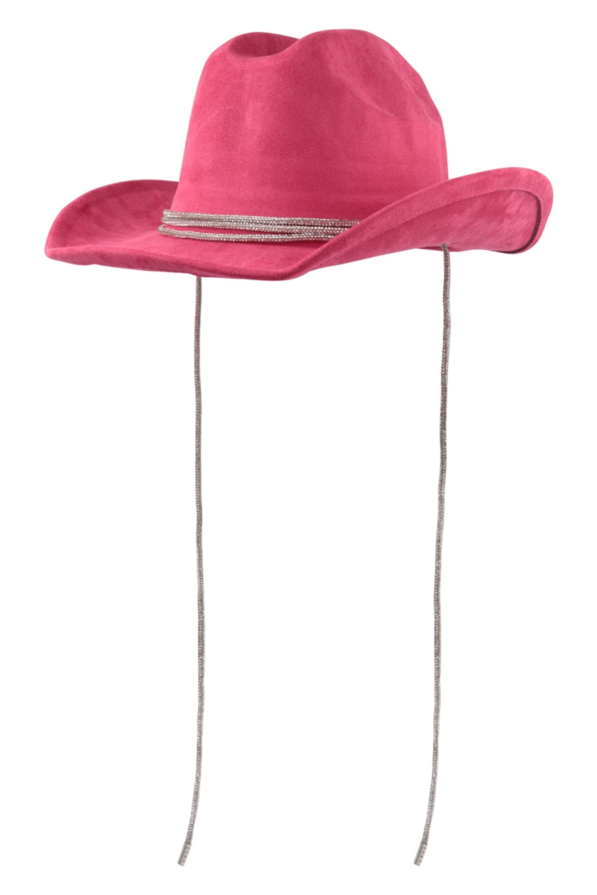 Fuchsia Glitter Rhinestone Lace Fedora Fashion Brim Hats - Pack of 6