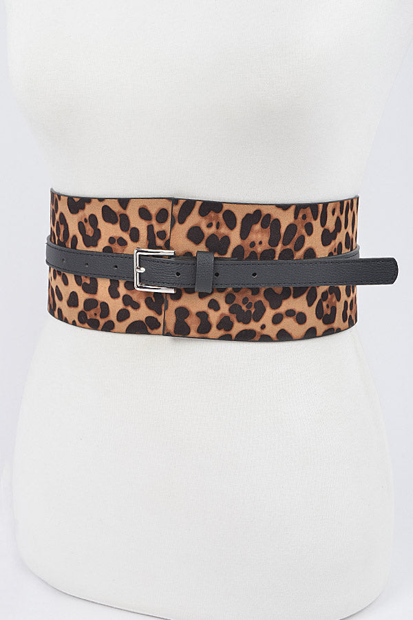 Pack of 6 Leopard Print Leo Corset Belts