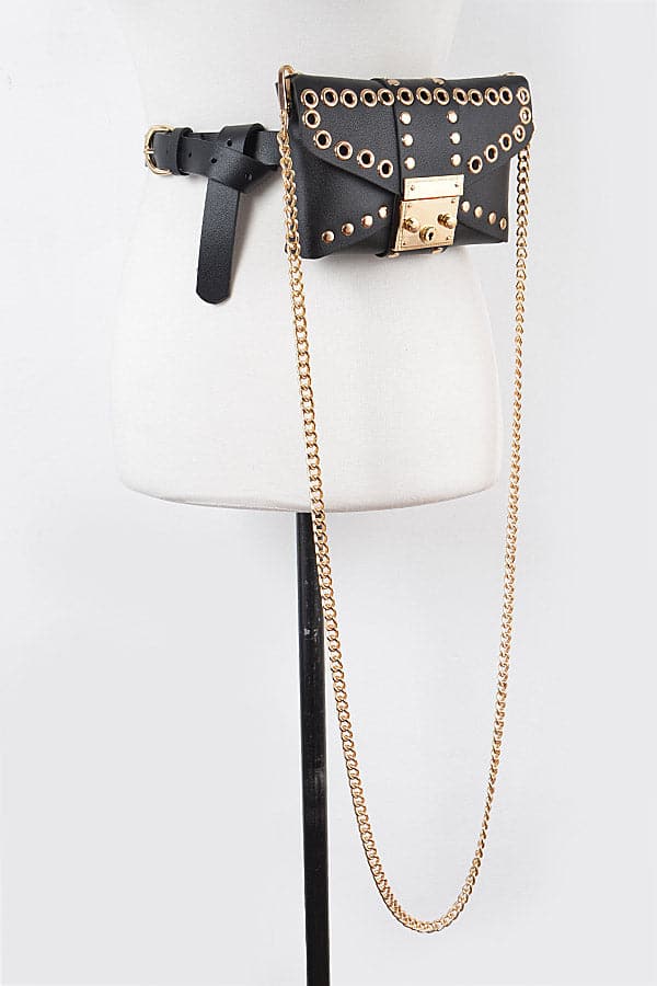 Fashionable Reverse Holed Camel Fanny Packs - Set of 3