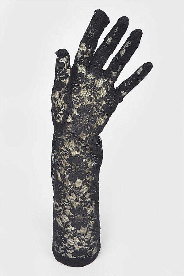 Pack of 6 Stylish Long Black Polka Dot Gloves