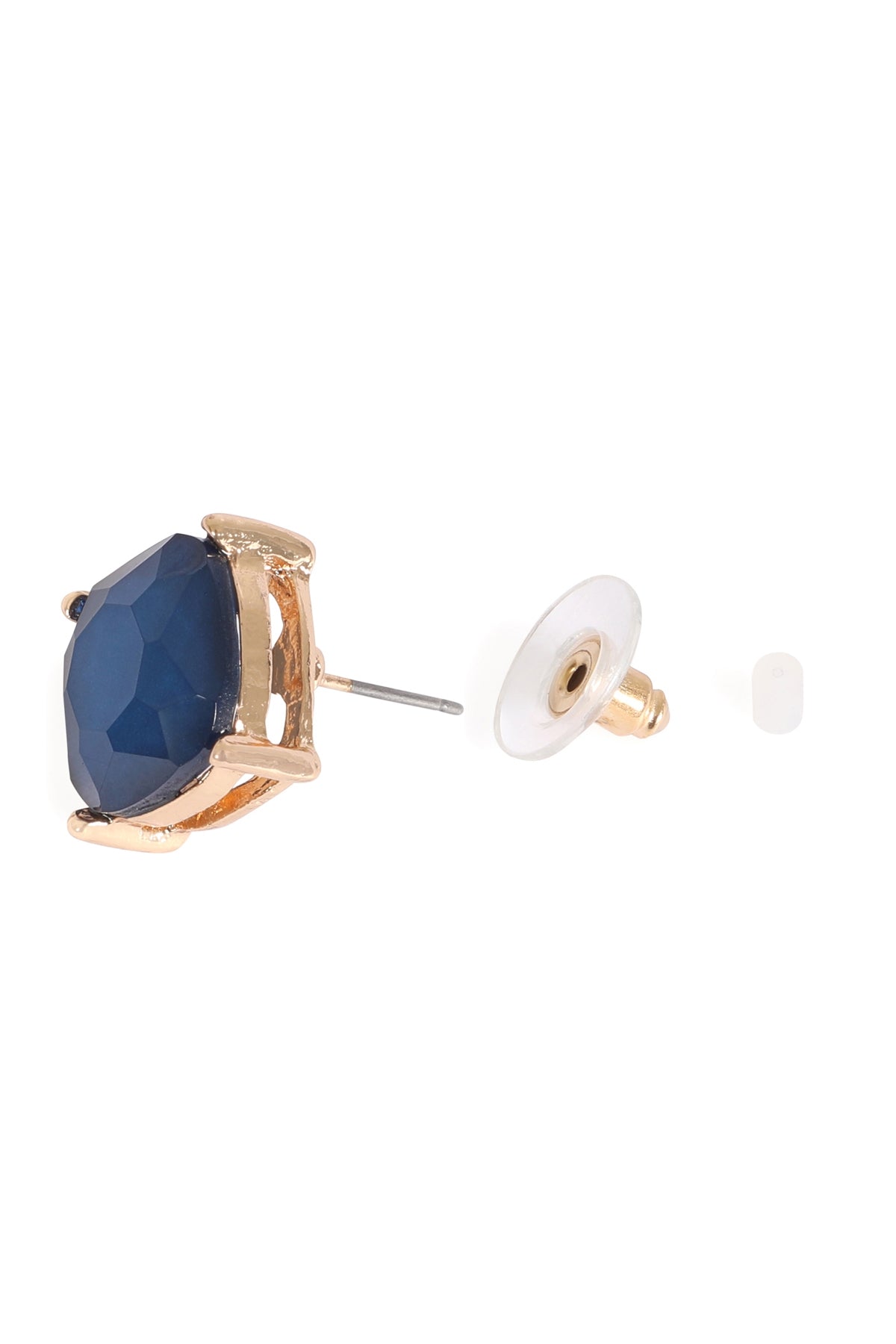 Set of 6 Blue Fine Glitter Epoxy Stud Earrings