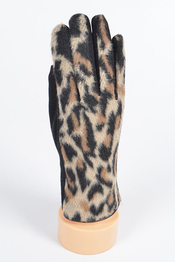 Set of 6 Leopard Print Faux Fur Gloves - Stylish and Practical