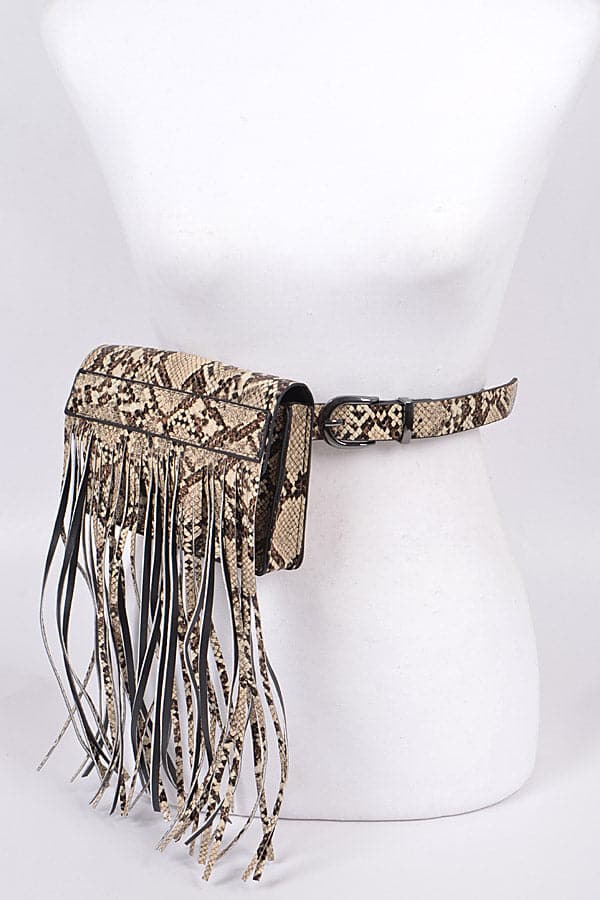 Set of 3 1757 Camel Snakeskin - Style Fanny Packs