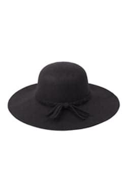 Summer Pack of 6 Black Fashion Bowler Hats with Braided Ties