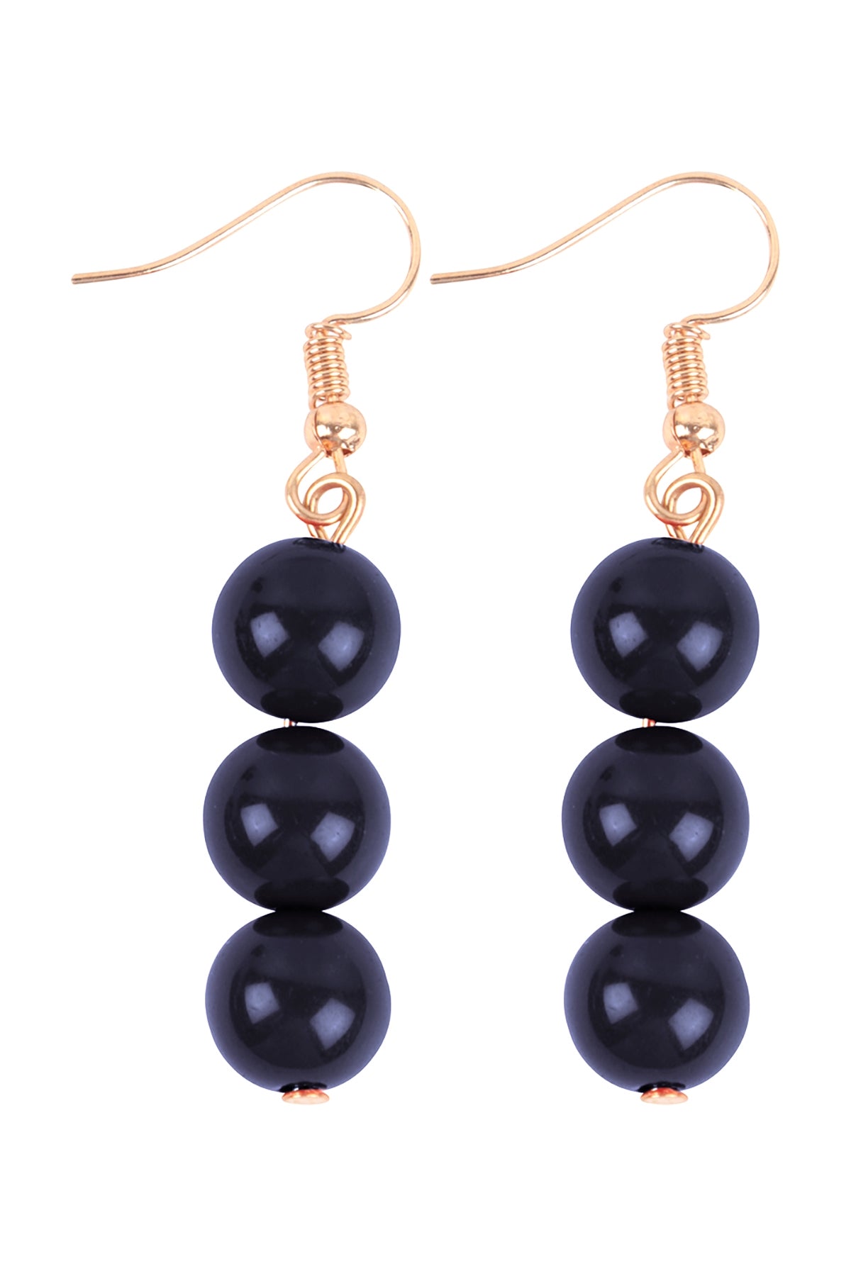 Navy Round Bead Layered Statement Necklace and Earring Set - Pack of 6