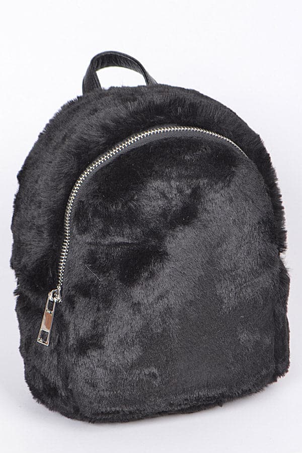 Pack of 3 Glitzy 1066 Violet Faux Fur Backpacks