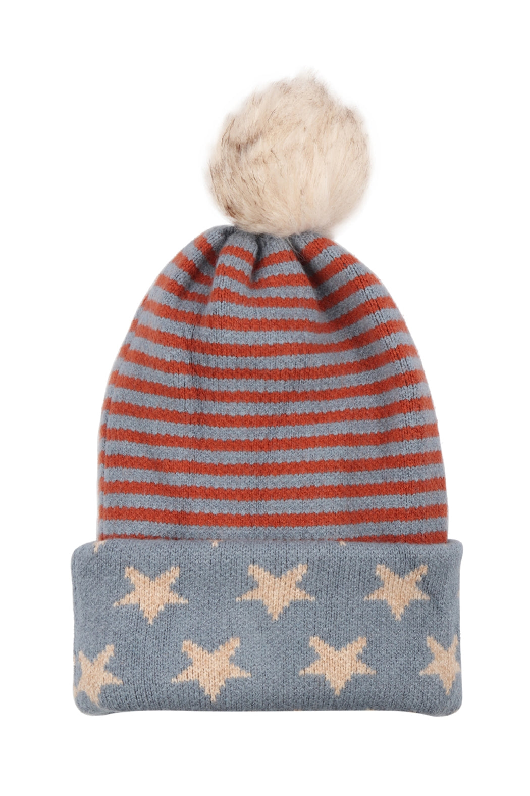 6-Pack USA Accent Dual-Purpose Beanie Scarf with Light Print in Acrylic