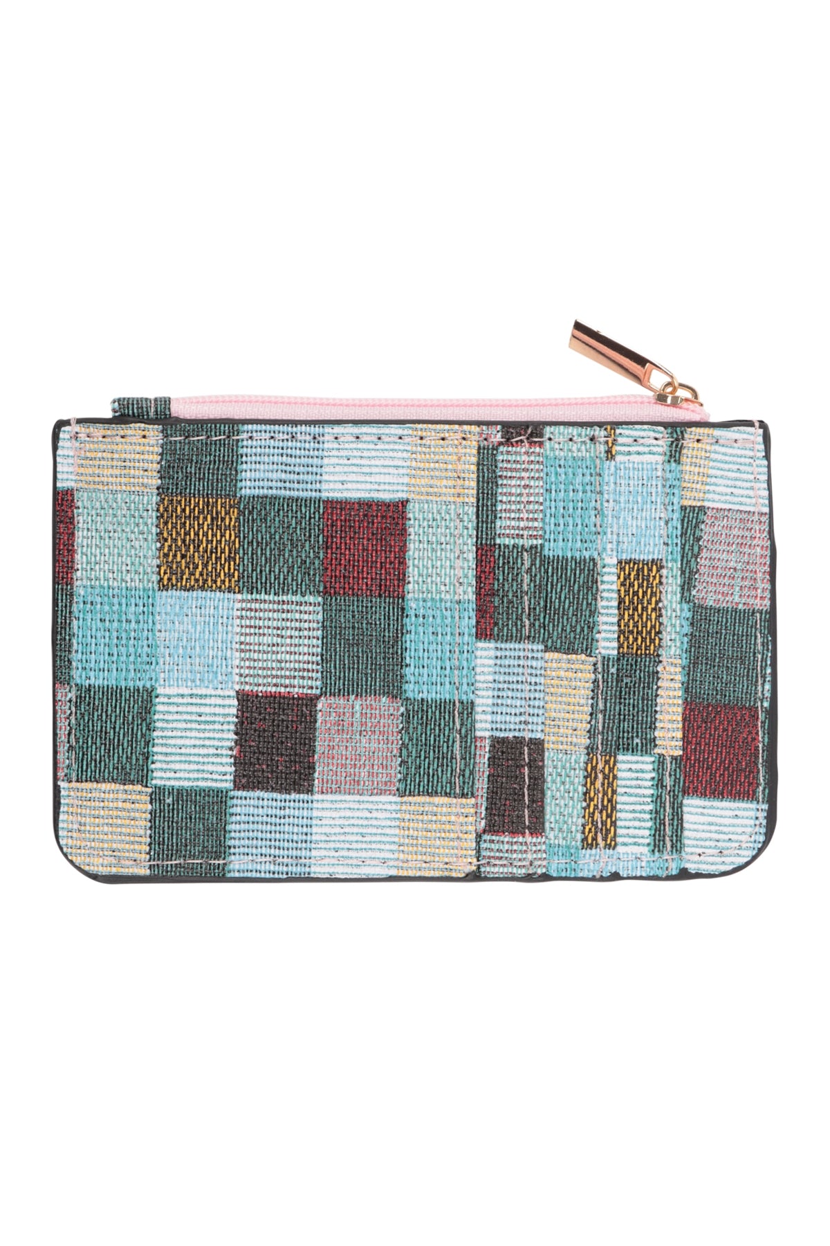 Blue Tile Pattern Card Holder Zippered Wallet - Set of Six