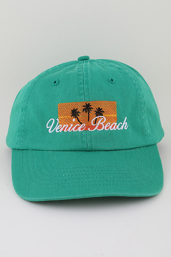 Khaki Venice Beach Graphic Palm Tree Caps - Pack of 6