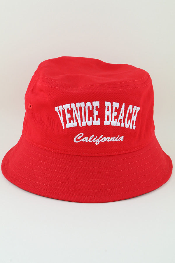 Black Venice California Style Bucket Hats - Set of Six Pieces