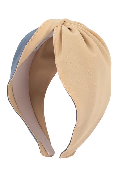 6-Pack Yellow Two-Tone Twisted Fabric Headbands for Hair