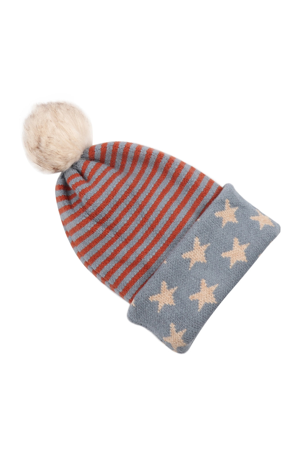 6-Pack USA Accent Dual-Purpose Beanie Scarf with Light Print in Acrylic