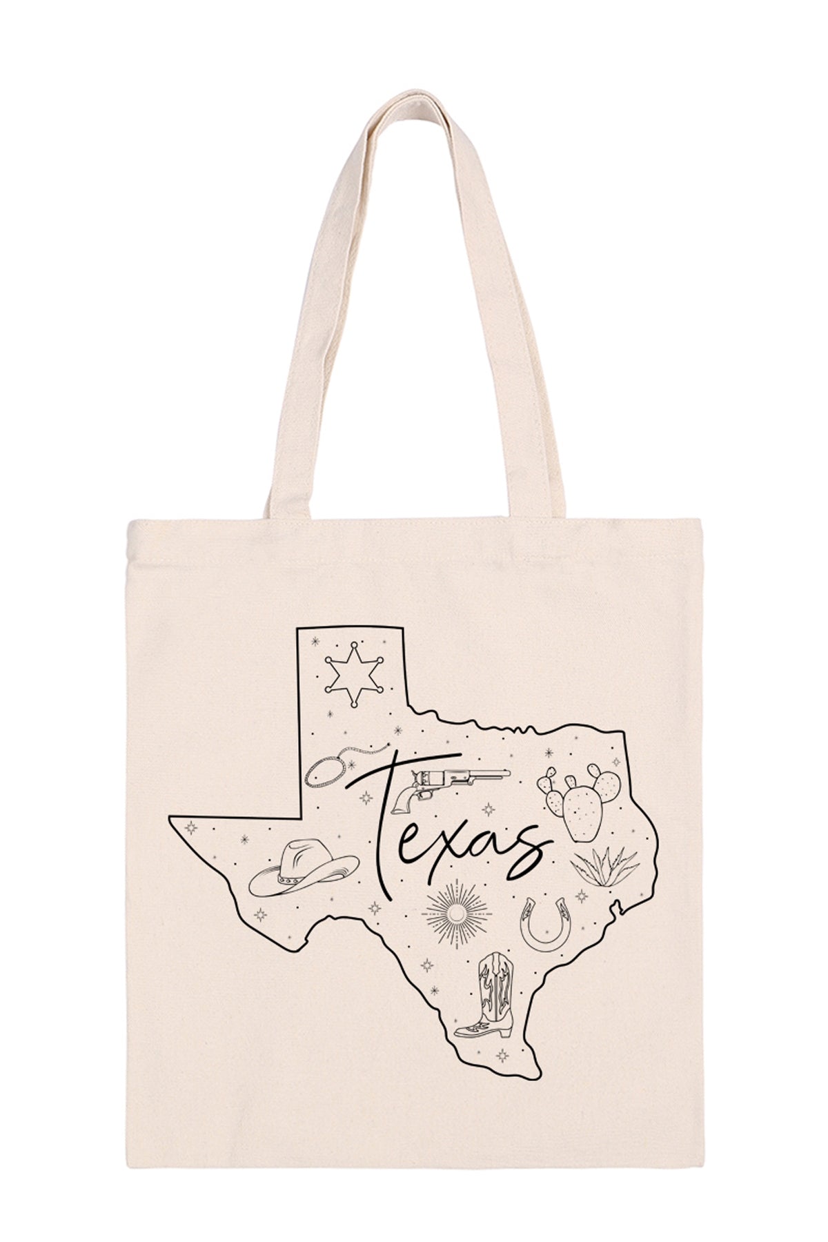 Texas Printed Minimalist Style Fashionable Tote Bags - Set of Six Pieces