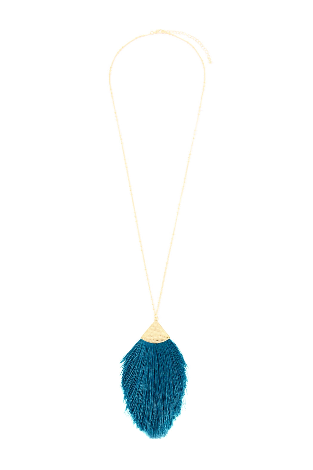 Set of 6 Teal Tassel 2 Pendant Necklaces