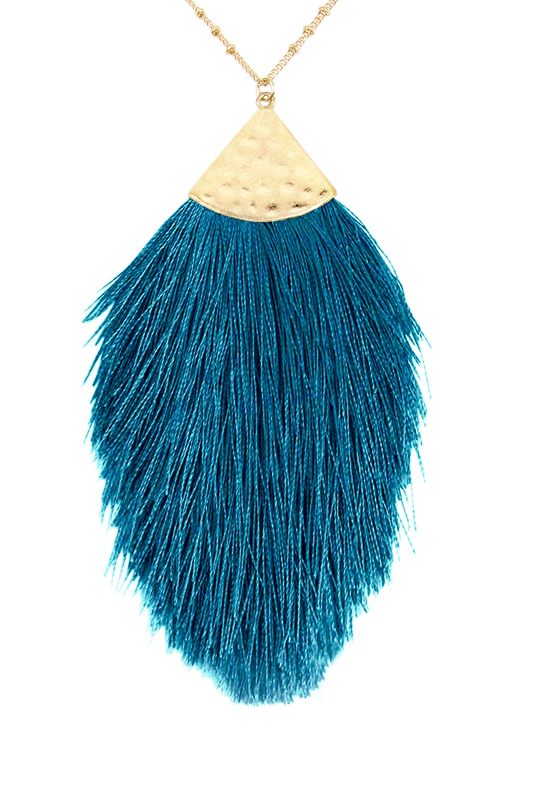 Set of 6 Teal Tassel 2 Pendant Necklaces