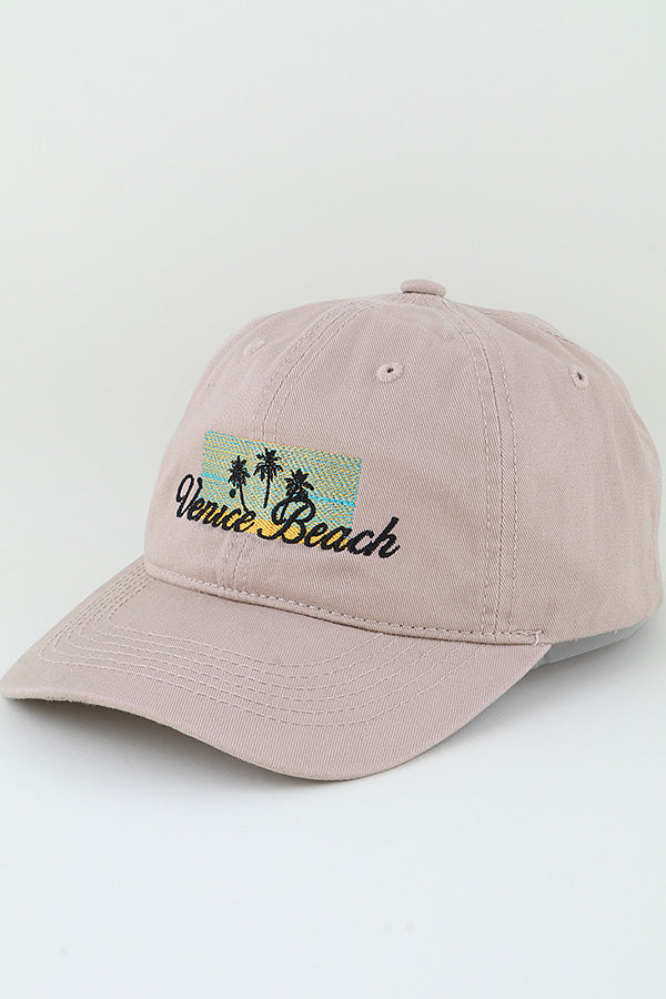 Khaki Venice Beach Graphic Palm Tree Caps - Pack of 6
