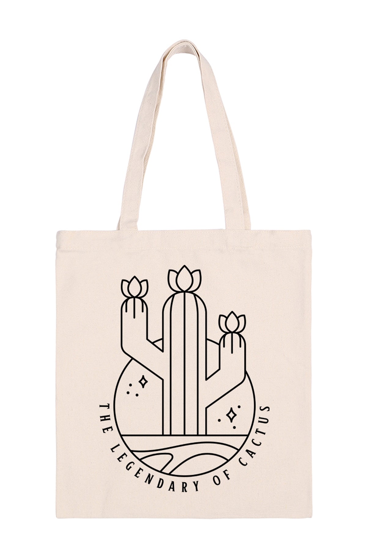 Pack of 6 - Minimalist Cactus Print Legendary Fashion Tote Bags