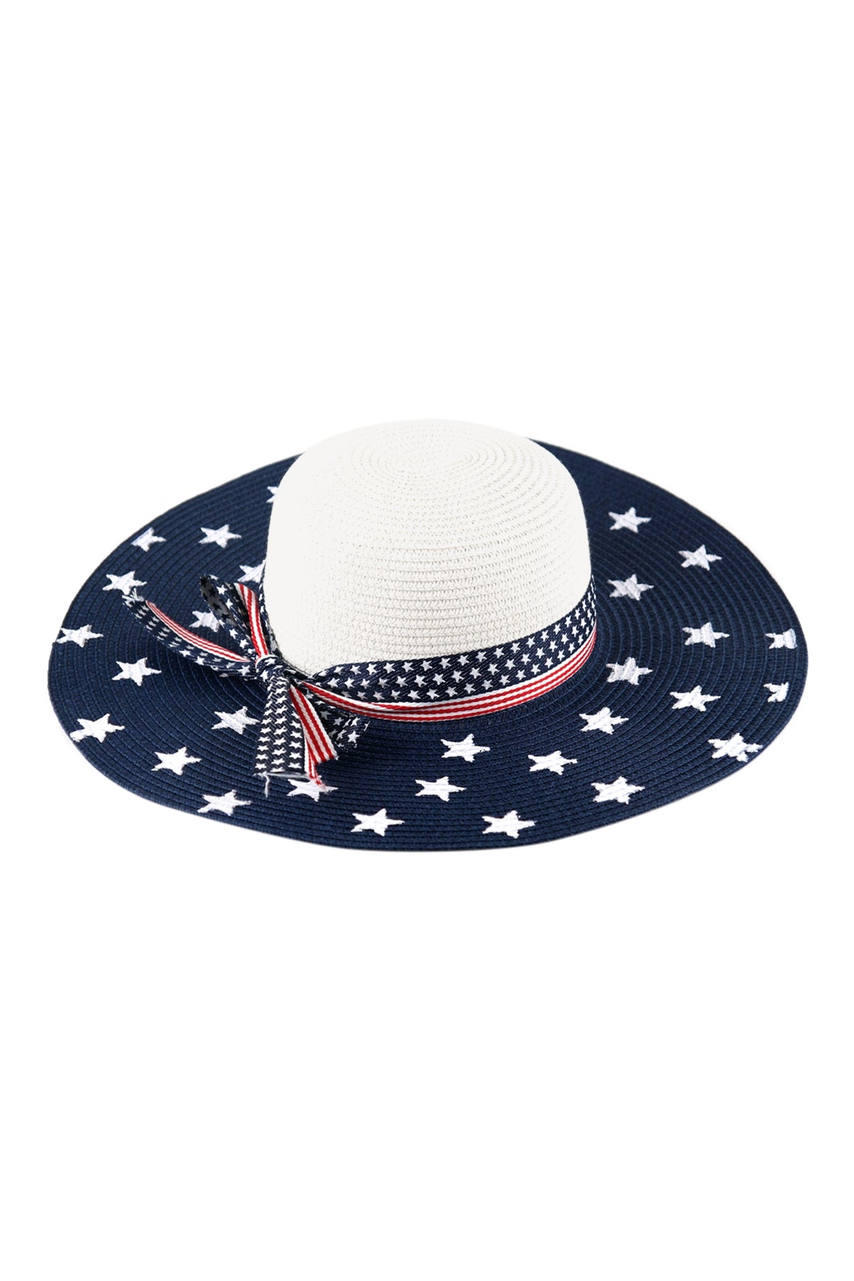 Set of 6 White American Flag Style Floppy Hats